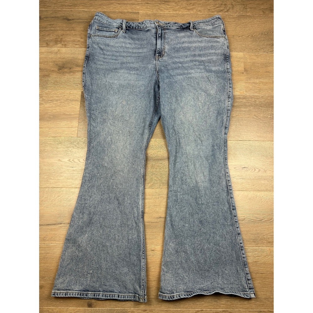 Hollister High-Rise Flare Jeans Women 20R Light Wash Blue Denim W35 Regular